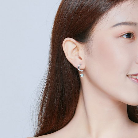 Cercei argint Luna si Luceafarul cu Opal [6]