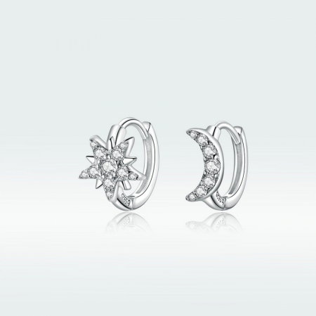 Cercei argint luna si stea placati cu rodiu [13]