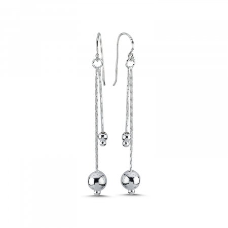 Cercei argint lungi cu bilute