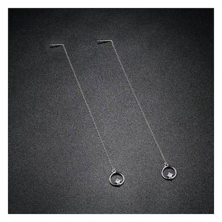 Cercei argint lungi cu cercuri placati cu rodiu [4]