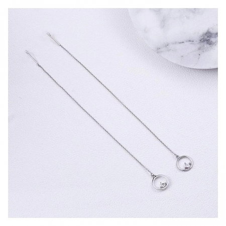 Cercei argint lungi cu cercuri placati cu rodiu [5]