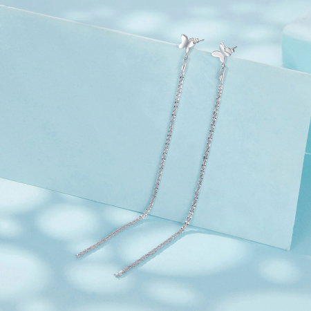 Cercei argint lungi cu fluturasi [2]