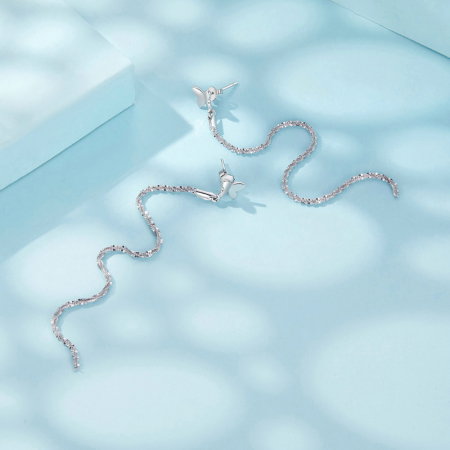 Cercei argint lungi cu fluturasi [5]