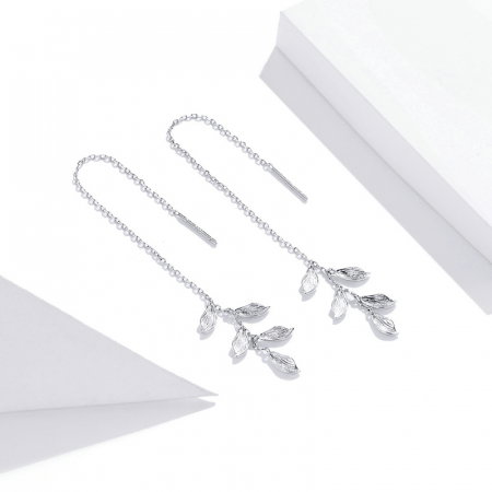 Cercei argint lungi cu frunza [4]