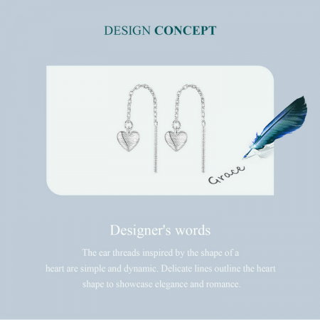 Cercei argint lungi cu inimioare [11]