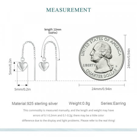 Cercei argint lungi cu inimioare [10]