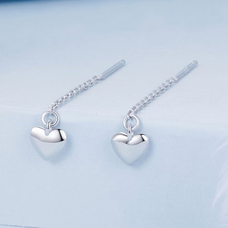 Cercei argint lungi cu inimioare [4]