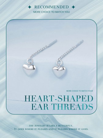 Cercei argint lungi cu inimioare [12]