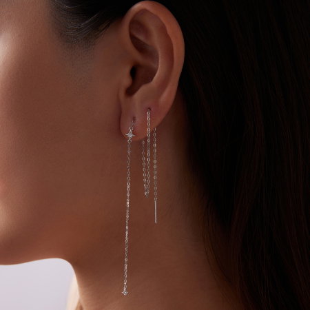 Cercei argint lungi cu Moissanit [6]