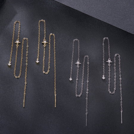 Cercei argint lungi cu Moissanit [10]