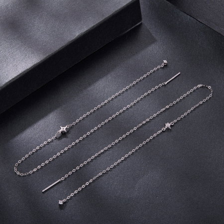 Cercei argint lungi cu Moissanit [3]