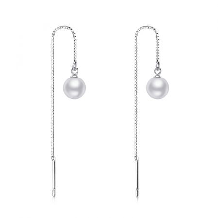 Cercei argint lungi cu perle
