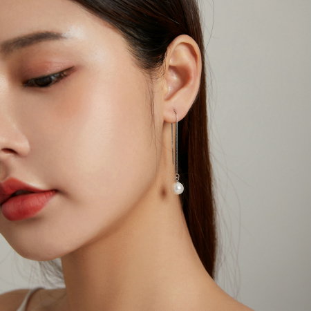 Cercei argint lungi cu perle [5]