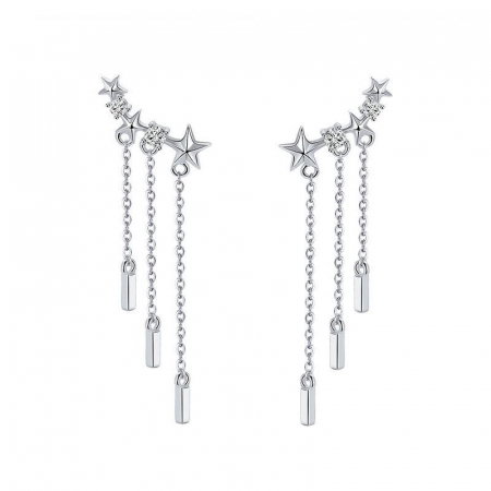 Cercei argint lungi cu stelute si zirconii [0]