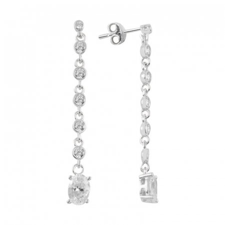 Cercei argint lungi cu zirconii
