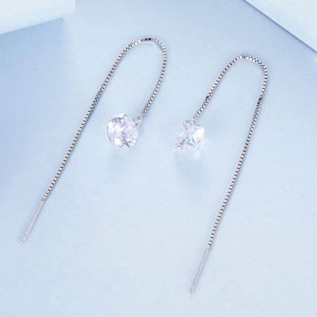 Cercei argint lungi cu zirconii [6]