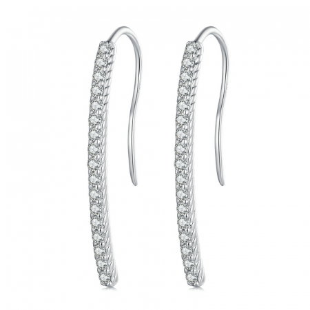 Cercei argint lungi cu zirconii