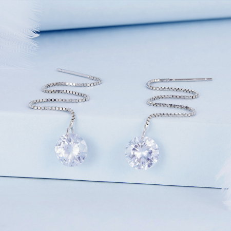 Cercei argint lungi cu zirconii [2]