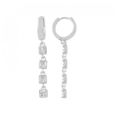 Cercei argint lungi cu zirconii