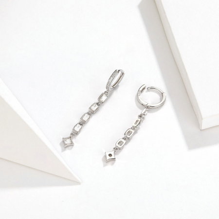 Cercei argint lungi geometrici placati cu rodiu [3]