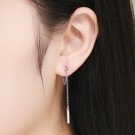 Cercei argint lungi placati cu rodiu [1]