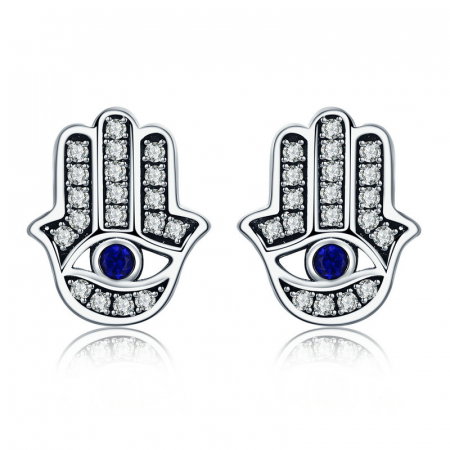 Cercei argint mana lui Fatima Hamsa [0]