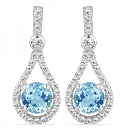 Cercei argint Margot, 925, cu topaz albastru si zirconiu alb - EVA0015 [0]