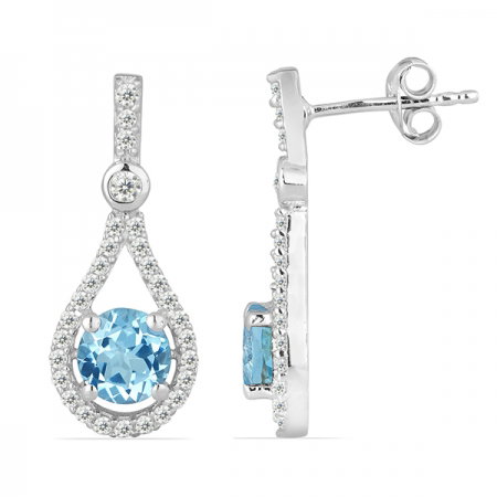 Cercei argint Margot, 925, cu topaz albastru si zirconiu alb - EVA0015 [1]