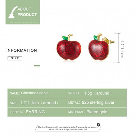 Cercei argint mere rosii [5]