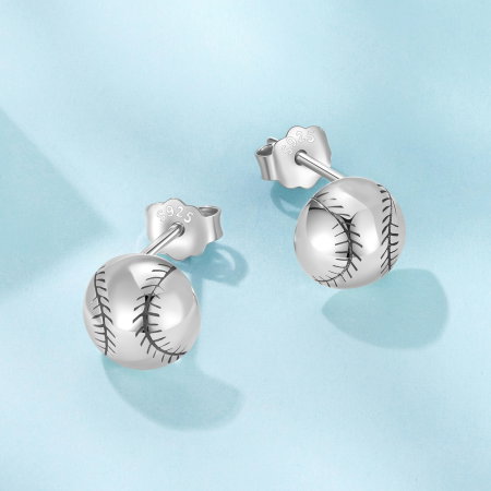 Cercei argint Minge de Baseball [2]