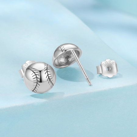 Cercei argint Minge de Baseball [4]