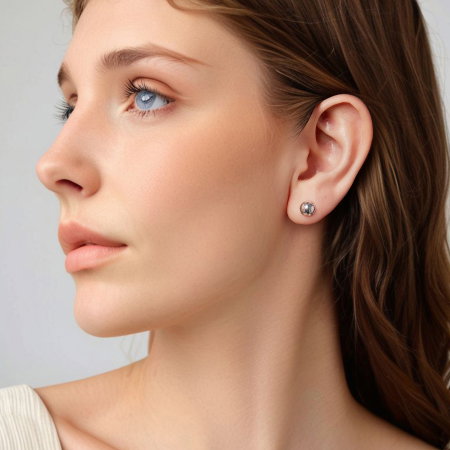 Cercei argint Minge de Baseball [3]