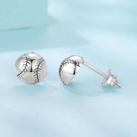 Cercei argint Minge de Baseball [6]