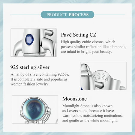 Cercei argint nava spatiala asimetrica [11]