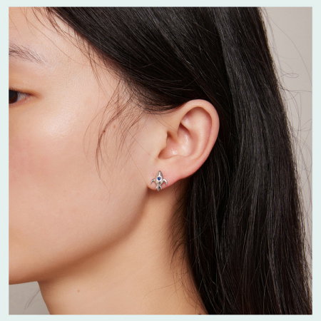 Cercei argint nava spatiala asimetrica [12]