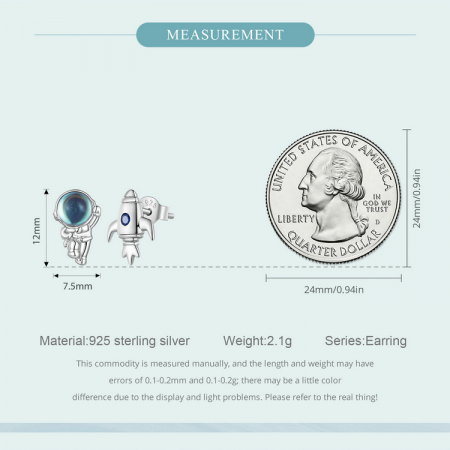Cercei argint nava spatiala asimetrica [10]
