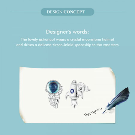 Cercei argint nava spatiala asimetrica [8]