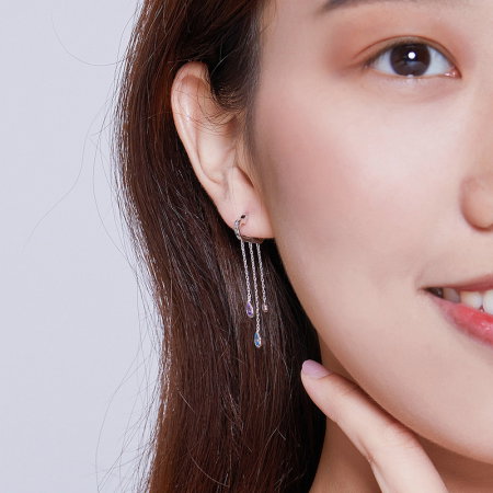 Cercei argint norisori cu zirconii colorate [3]