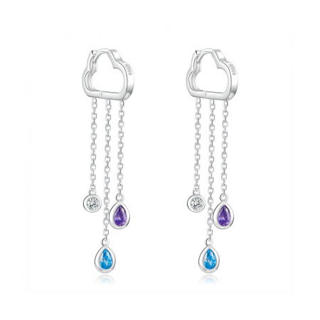 Cercei argint norisori cu zirconii colorate
