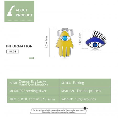 Cercei argint ochi de deochi si mana lui Fatima [7]