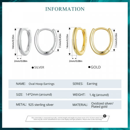 Cercei argint ovali simpli [18]