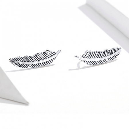 Cercei argint pana romantica [2]