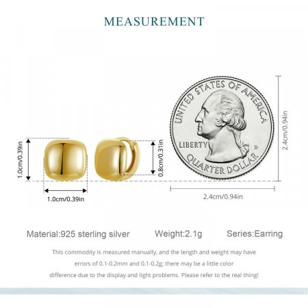 Cercei argint placati cu aur patrati [10]