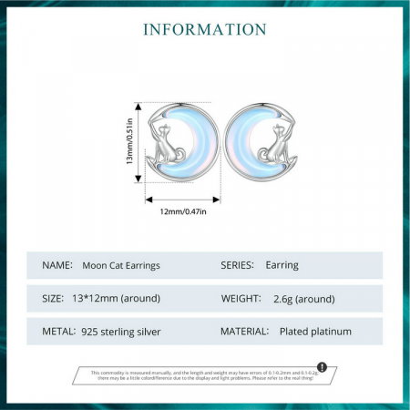 Cercei argint pisica si luna [8]