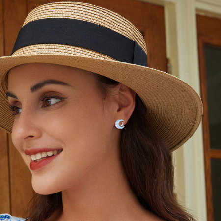 Cercei argint pisica si luna [3]