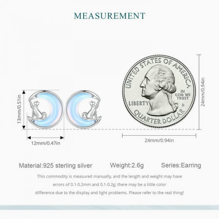 Cercei argint pisica si luna [9]