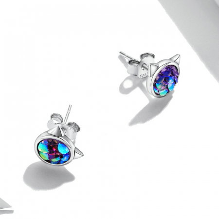 Cercei argint pisicuta cu solzi [2]