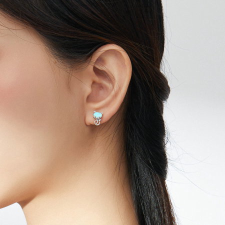 Cercei argint pisicute cu fundite placati cu rodiu [5]