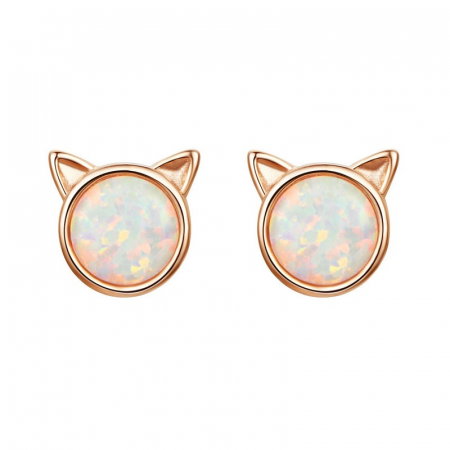 Cercei argint pisicute cu opal