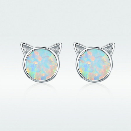 Cercei argint pisicute de opal [7]